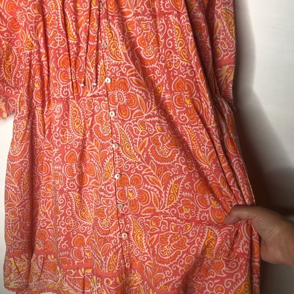 CLEOBELLA Grace Mini Dress in Bloom Block Print Coral Romantic Pastel Size Small - Picture 11 of 12